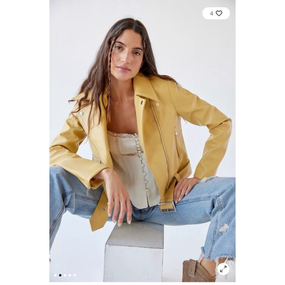 2x 👯♀️Host Pick⚡️Urban Outfitters Celeste Faux Leather Moto Jacket - Picture 2 of 16